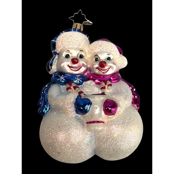 Christopher Radko Other - Christopher Radko Snow Couple Ornament White Glass Holiday 5" Germany #1022114